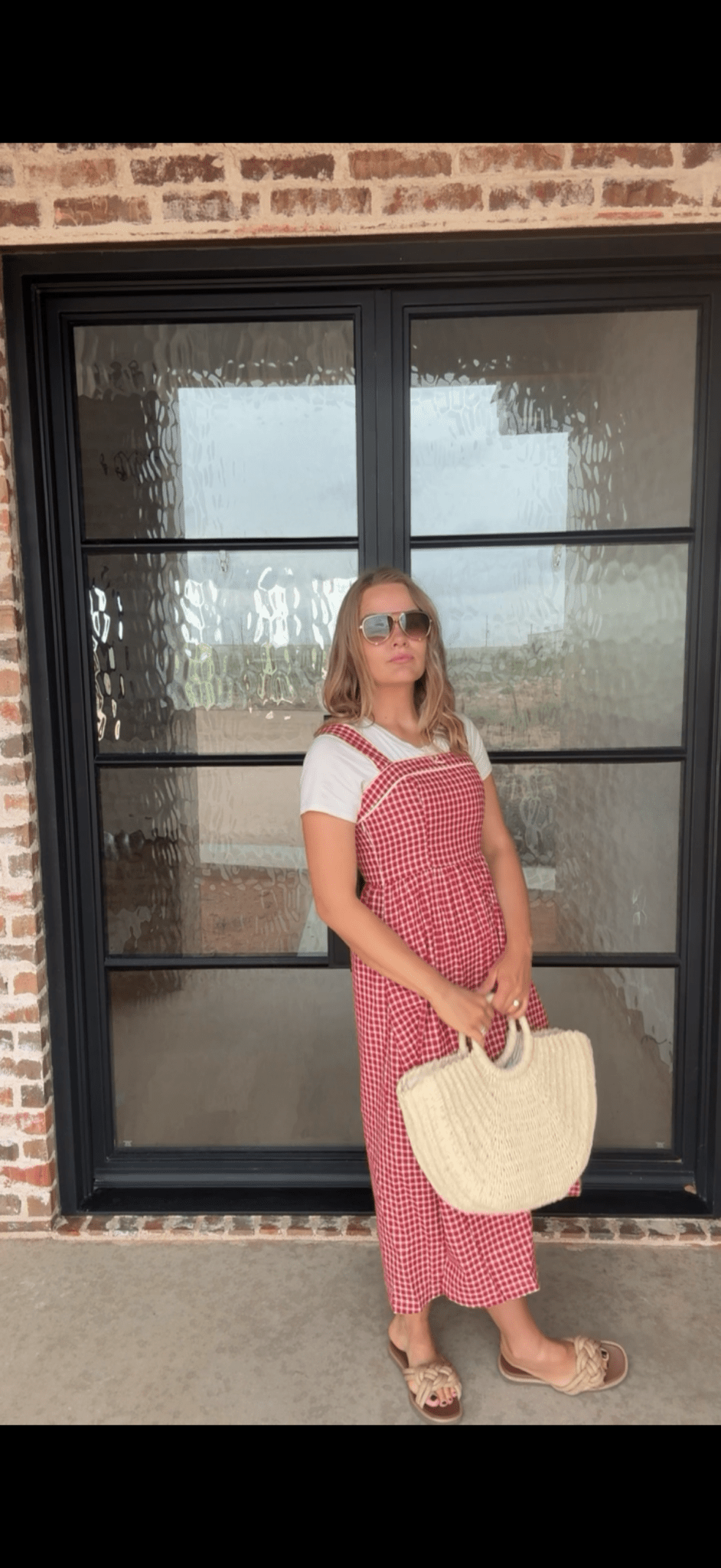 Red checkered midi dress - Duviboutique