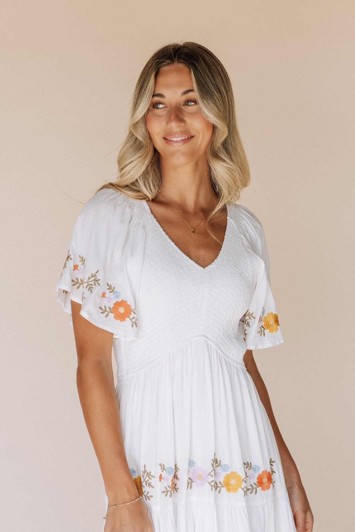 Sicily Embroidered Midi Dress - Dresses - Duviboutique
