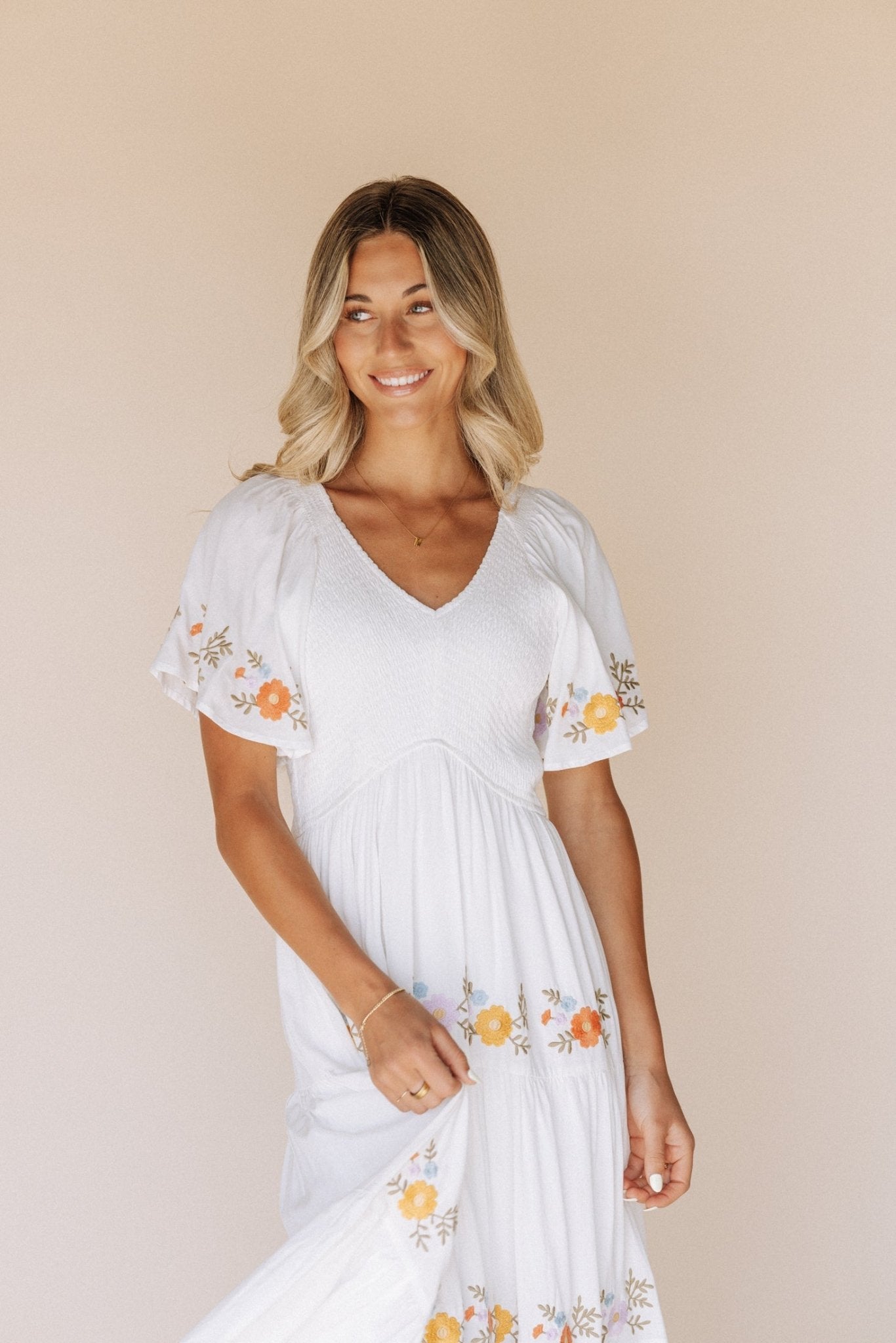 Sicily Embroidered Midi Dress - Dresses - Duviboutique