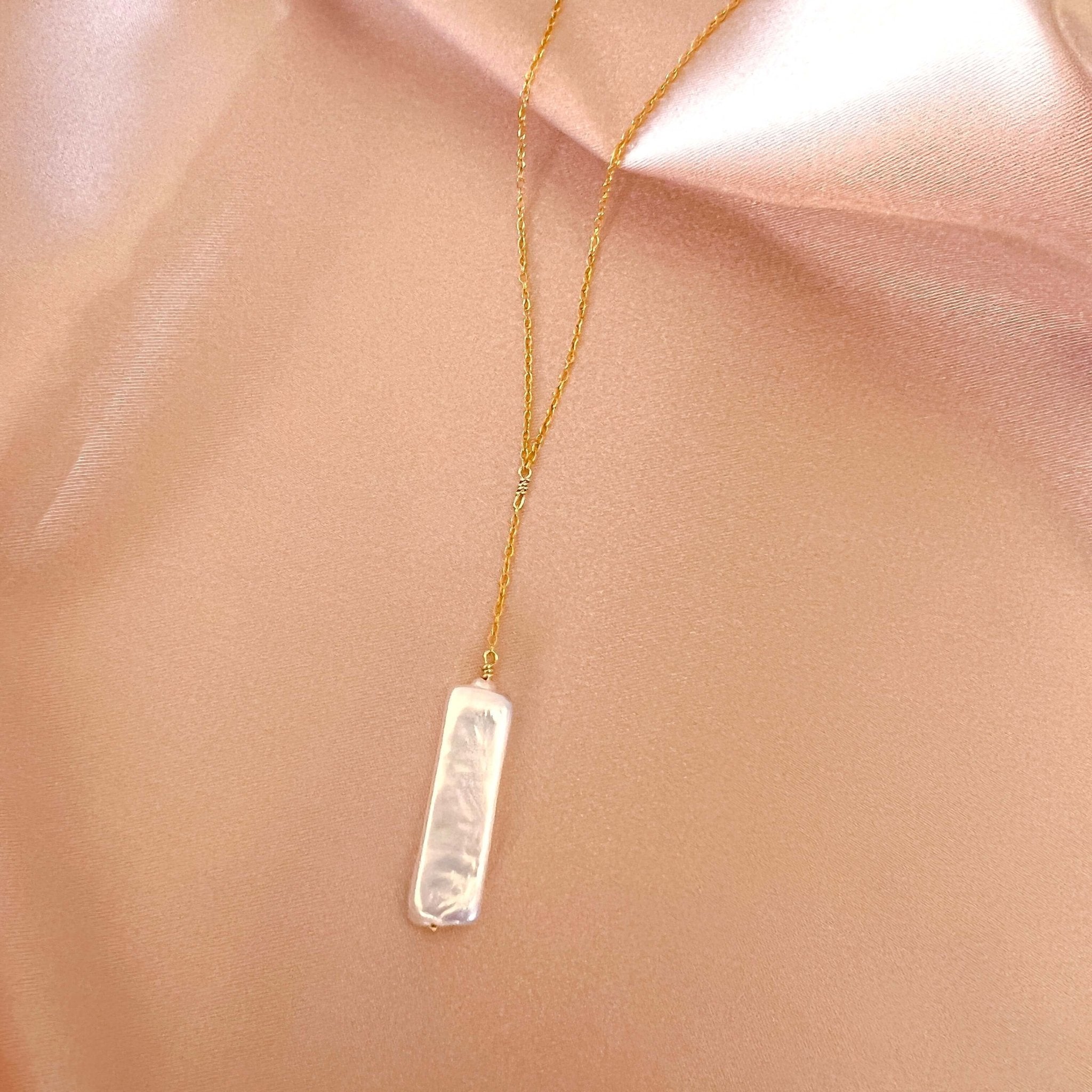 Stick Pearl Y Necklace - Necklaces - Duviboutique