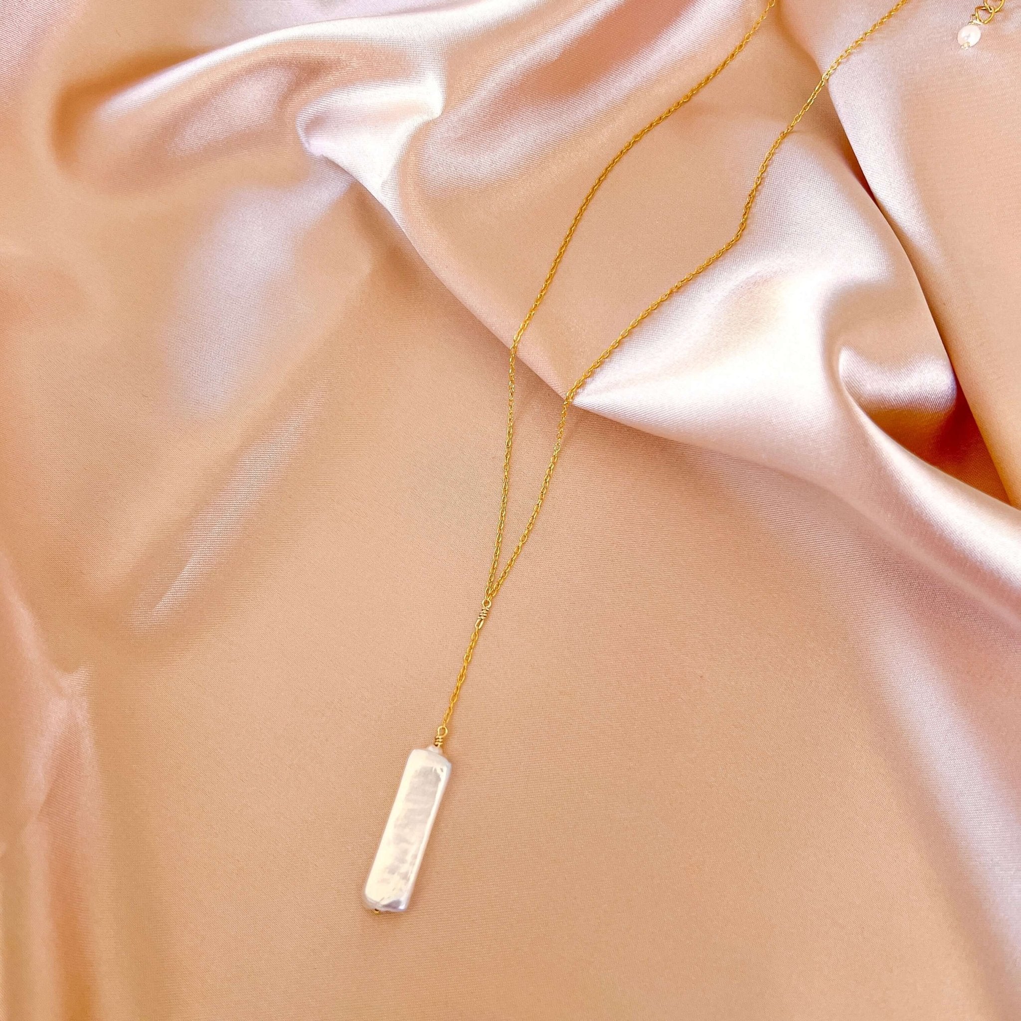 Stick Pearl Y Necklace - Necklaces - Duviboutique