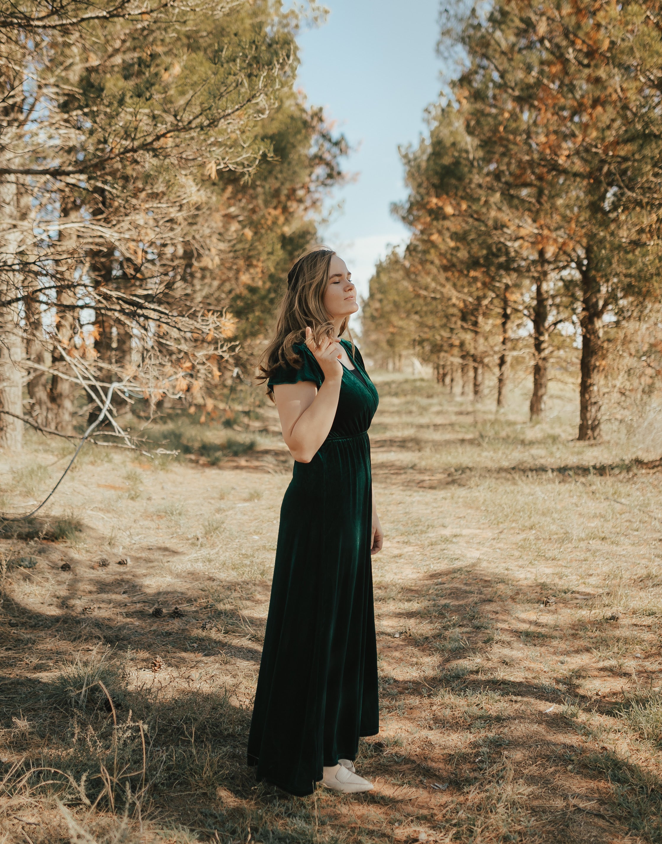 FOREST VELVET MAXI DRESS ( FINAL SALE )