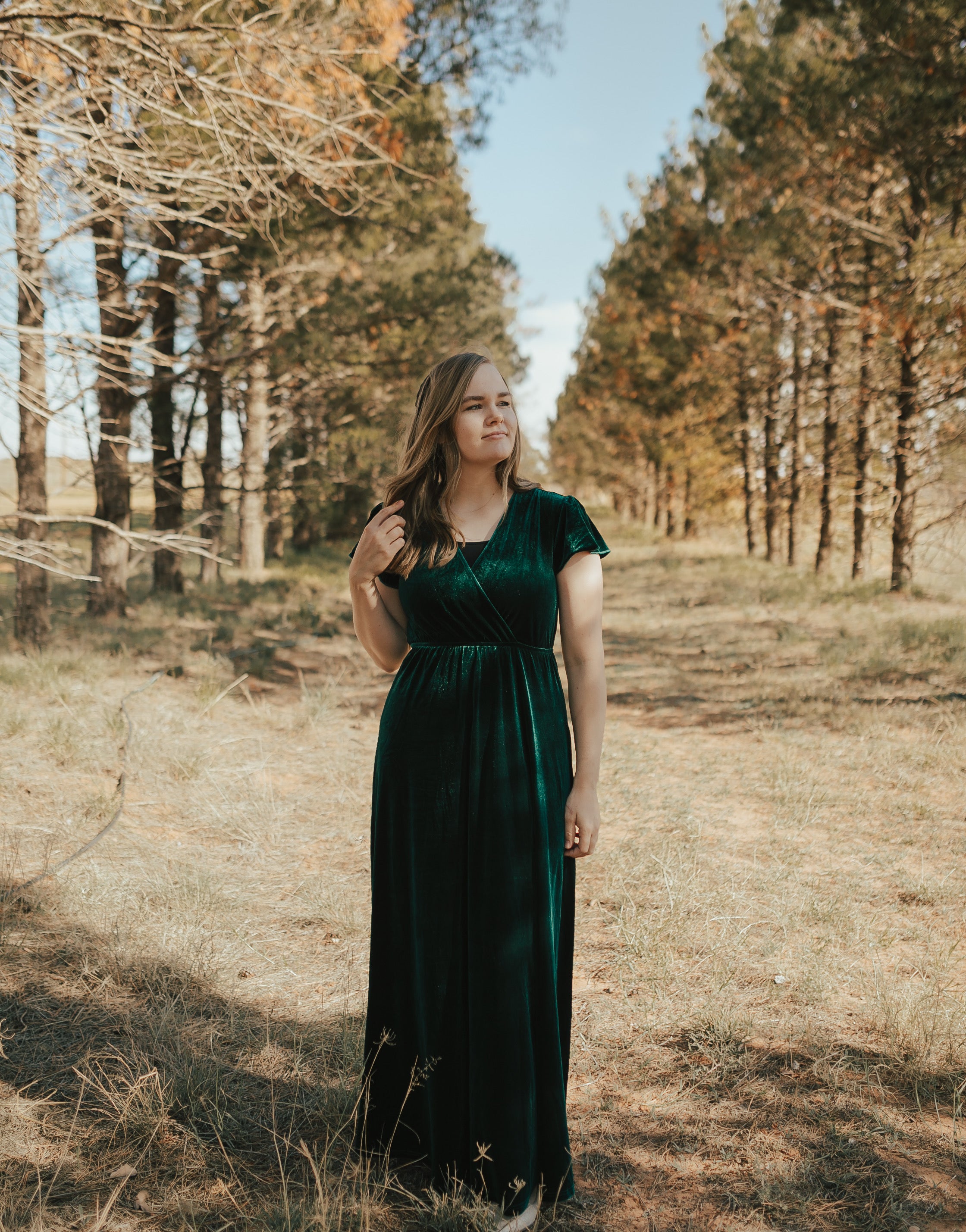 FOREST VELVET MAXI DRESS ( FINAL SALE )